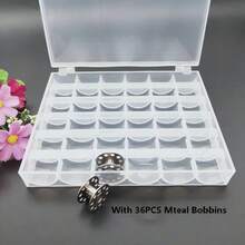 1 hộp đựng suốt chỉ máy may bằng nhựa, hộp đựng cuộn chỉ máy may, hộp đựng đồ bằng nhựa trong suốt, hộp đựng suốt chỉ rỗng 36 ngăn và 36 suốt chỉ nhựa. - trong suốt - Xem 14