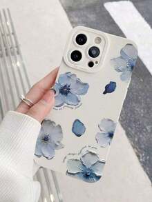 1pc Minimalist Pink Lily Flower Pattern Shockproof TPU Phone Case, Compatible With IPhone 16 Pro Max/15 Plus/14/13/12/11/8P/XS Max And Galaxy S24 Ultra/S23 FE/S22/S21/S20/A52S/A15/A03 - 款式4(1pc) - 查看 4