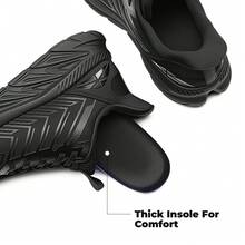 Women's Slip On Walking Shoes Running Comfortable Tennis Breathable Non Slip Athletic Gym Workout Cross Training Sneakers - 全黑 - 查看 5