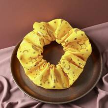 1个新款星月图案发圈，高弹力布艺发绳，休闲派对发饰，涤纶材质 - 彩色 - 查看 9