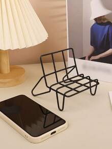 1个/2个创意铁艺小椅子手机支架，可调节角度桌面支架，简约桌面床头支架，家居装饰，适用于iPad，适合慵懒地观看视频，宿舍、汽车等场所均可使用。 - 彩色 - 查看 6