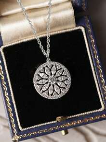 1件浪漫立方氧化锆项链吊坠，女士情人节礼物，结婚首饰 - 1# - 查看 5