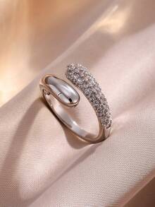 rakol Fashionable Minimalist Cubic Zirconia Micro-Inlaid Copper Plated 18K Gold Rupert's Tear Open Ring - Ring - View 8