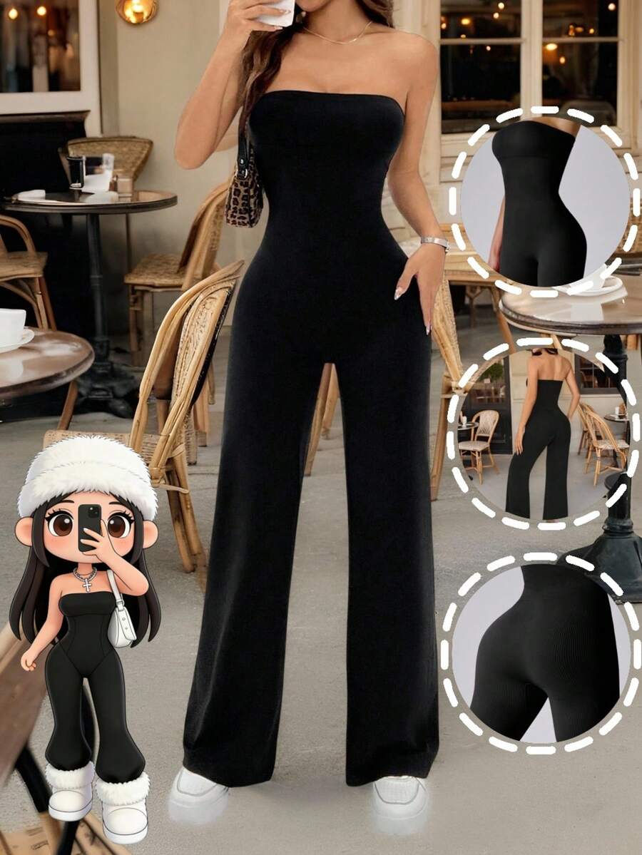 Women Jumpsuits - Black - View 1