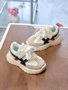 1 đôi giày thể thao trẻ em màu đen mới, giày casual thời trang cho bé trai có khóa dán, giày chạy bộ cho bé gái học sinh. - màu đen - Xem 3