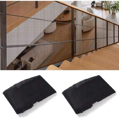 Barandales para Escaleras,Red de  para Escaleras de Bebé,3 m x 80 cm,Red para Interiores y Exteriores, Patios, Barandilla y Escaleras,Balcones, Mascotas (Negro (1 Pieza), 3m*80cm),40993532