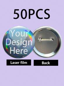 1/3/5/10/30/50/100个，定制徽章，可个性化印刷任何文字、照片或图像，适用于促销、工作、生日、圣诞礼物，定制纪念徽章，个性化纪念徽章，毕业徽章，定制文字生日徽章 - 彩色 - 查看 55
