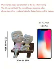 1个创意树脂多肉植物花盆，母女阅读主题花盆，家居多肉植物种植，圆形室内/室外花盆，返校礼物，妇女节礼物，适合家居和花园装饰 - 多色 - 查看 6