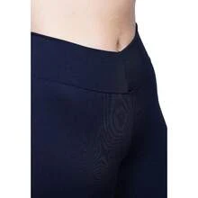 Calça Legging Academia Feminina Preta Suplex Lisa Cintura Alta Fitness Zero Transparência Techmalhas - Preto - Visão 6