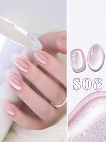 12毫升容量 2026 春夏新款女士假日礼盒套装，内含气泡水、半透明冰岛极光猫眼裸粉色仙女彩虹云锦碎片、猫眼冰透明紫金粉日记桃猫眼玻璃珠水晶石猫眼凝胶指甲油。 - 彩色 - 查看 14