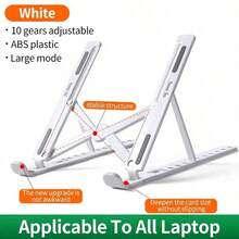 Laptop Stand - Adjustable Ergonomic Aluminum Stand, Made Of High-Quality ABS And Metal, 7 Angle Anti-Slip, Compatible With 9-15.6 Inch Laptops,Relieve Back Pain/Humpback/Shoulder Stiffness/Improve Posture - 白色 - 查看 8