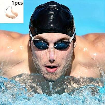 1件 专注于你的划水动作，并通过我们符合人体工程学的防窒息鼻夹保护你的呼吸道，该鼻夹旨在防止在游泳、潜水或水上运动期间水进入。