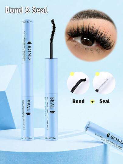 Blue Dual-Tip Eyelash Glue, Suitable For Adhering And Fixing Eyelash Clusters. Applicable For DIY Eyelash Extension And Hair Clip Tools, Waterproof And Long-Lasting. Suitable For Adhering And Fixing Individual Lashes And Segmented False Eyelashes