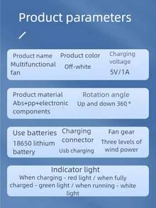 OBOVAY 800mAh 容量多功能迷你风扇，可用作手持风扇、桌面风扇或夹式风扇，提供强劲风力和持久续航，适合户外活动 - 彩色 - 查看 10