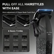 Hatteker 1pc Digital Hair Clipper, Barber Shop Hair Trimmer, Men's Electric Shaver - Multicolor - View 7