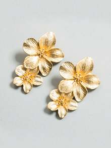 1 Đôi bông tai hình hoa, bông tai thời trang mới, bông tai đính hoa nhiều lớp kiểu Âu Mỹ cá nhân hóa, đơn giản và ngọt ngào. - Sự kết hợp màu sắc - Xem 10