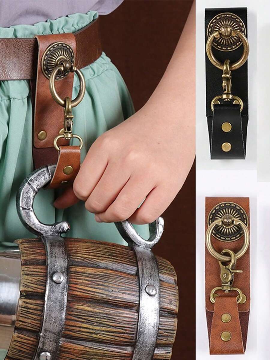 1 chiếc móc cài thắt lưng kiểu Steampunk thời Trung cổ, dây đeo cốc kiểu hiệp sĩ Viking, phụ kiện cosplay, phụ kiện thiết thực cho trang phục lễ hội thời Phục Hưng. - A - Xem 1