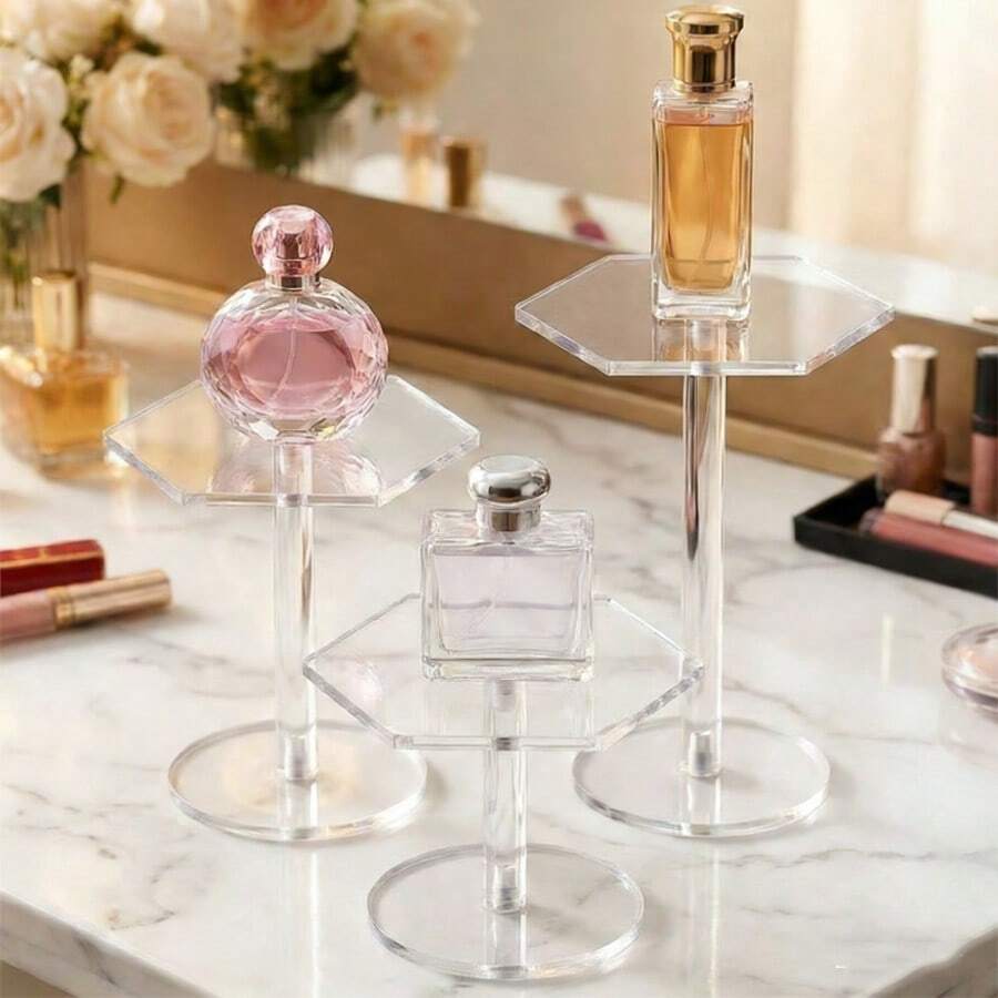 Soporte de exhibición de acrílico, adecuado para figuras, cosméticos - Estante de exhibición de escritorio resistente y compacto, aplicable para decoraciones, colecciones, exhibición de mercado, diseñado especialmente para la exhibición de figuras - transparente - Ver 1