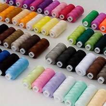 Bộ 50 cuộn chỉ may polyester, mỗi cuộn chỉ polyester thích hợp cho may tay hoặc may máy - Hoàn hảo cho các dự án may vá và thủ công tại nhà, dụng cụ thêu thùa, món quà lý tưởng cho các dịp lễ, đường may mượt mà, màu sắc tươi sáng, dành cho người đam mê thủ công (Đóng gói ngẫu nhiên) - Bộ A - Xem 5