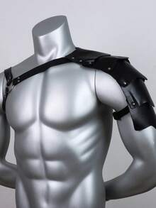 3件套中世纪文艺复兴骑士半肩仿皮斗篷，含腕带，适合维京市场、LARP角色扮演服装、万圣节 - A - 查看 13