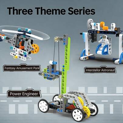 DELI Power Engineer Building Blocks: 3D Interlocking Gear Transmission Puzzle, DIY Assembly For Learning Mechanical Principles, Fostering Scientific Thinking, Interactive Educational Toys For Parents And Children Aged 6+.