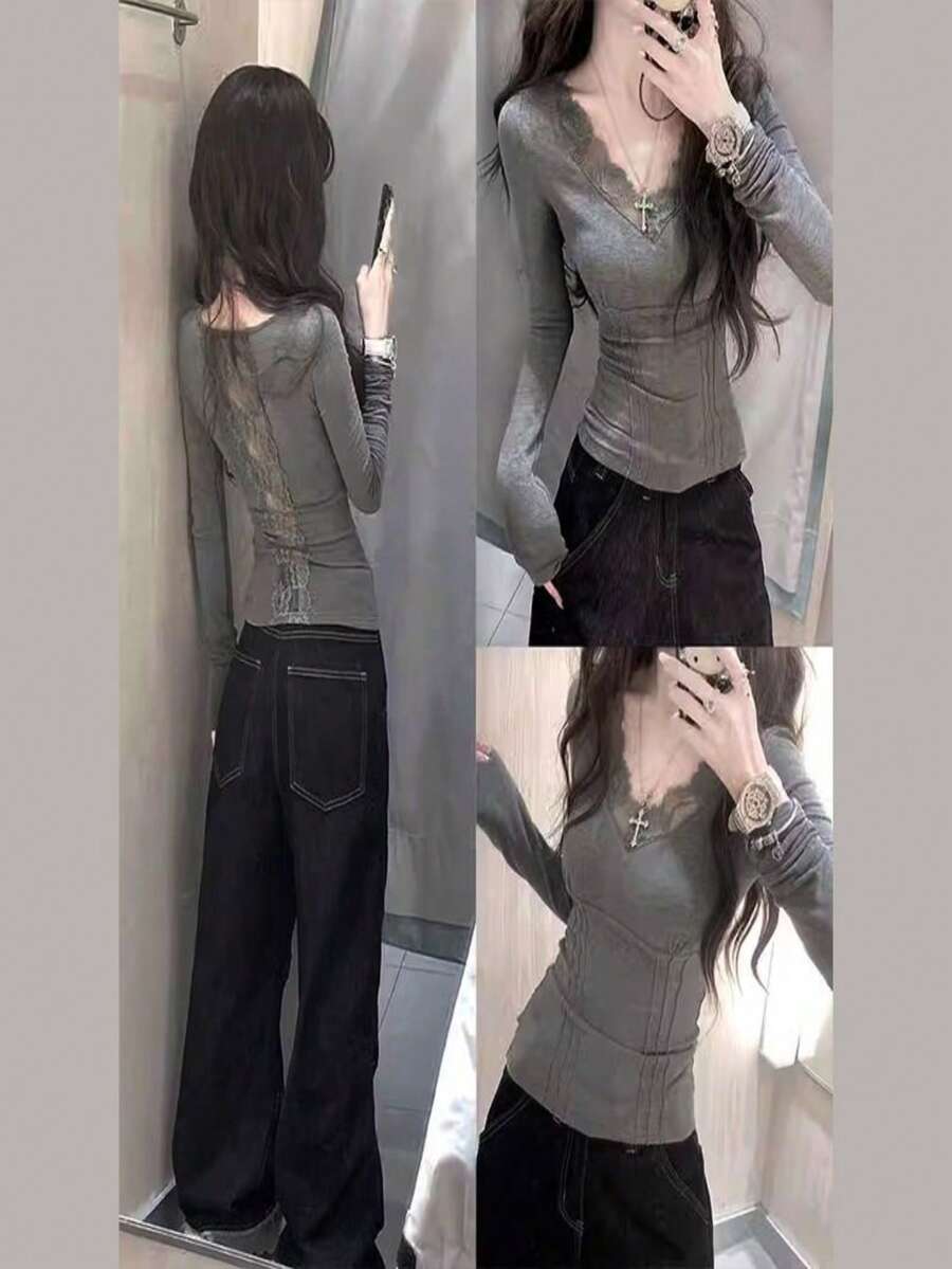 Women Tops - Grey - View 1