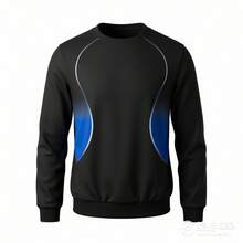 Men's Casual Ombre Print Patchwork Sweatshirt - Multicolor - View 7