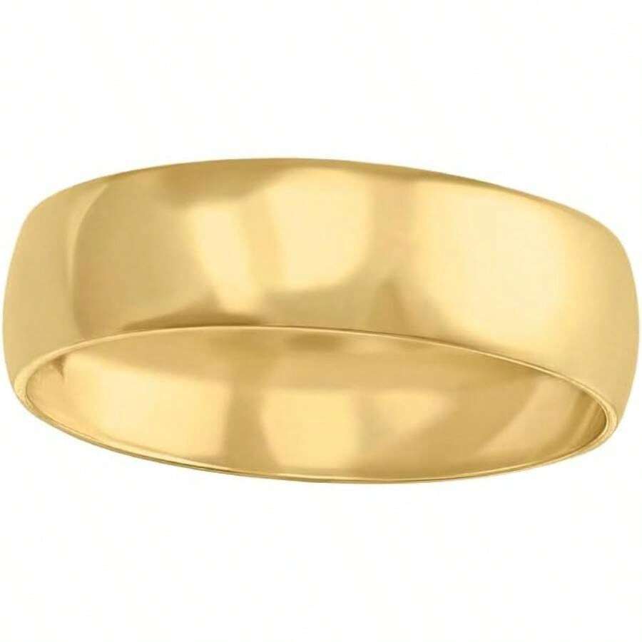 ANILLO ARGOLLA UNISEX BODA LIGERO ORO SLIDO 10 KILATES - 9 - Ver 1