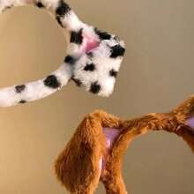 Dalmatian Ear Headband Plush Realistic Animal Ear Cosplay Prop For Anime Convention - Multicolor - View 7