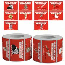 2 cuộn, mỗi cuộn 500 nhãn dán nhắc nhở, "Cẩn thận khi vận chuyển, tôi dễ vỡ", nhãn dán tự dính bằng PVC chống thấm nước dùng cho hộp đóng gói hàng dễ vỡ, đồ dùng học tập, đồ gia dụng. - A+B - Xem 1