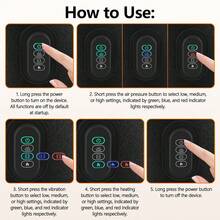 Hailicare 无线气压加热振动小腿按摩器，电动气压腿部按摩器，带加热循环和缓解疲劳功能，1800mAh可充电小腿气囊按摩带，带加热功能，3档肌肉放松强度，适用于小腿、大腿、膝盖、手臂，可作为礼物送给亲朋好友 - 黑色 - 查看 7