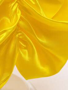 女孩黄色无袖公主裙，配有皇冠和魔法棒，适合节日派对穿着，生日礼物 - 黃色 - 查看 5