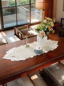 ABEST6522 Home&Living store 1 pezzo Runner da tavolo in 100% poliestere con pizzo, traforato, artistico e fresco, come regalo, decorazione per la stanza, decorazione per la casa multi-scena per uso interno & esterno, mobili da esterno. Perfetto per uso interno & esterno: soggiorni, camere da letto, patii, giardini, picnic, PC - Cachi - Visualizzare 6