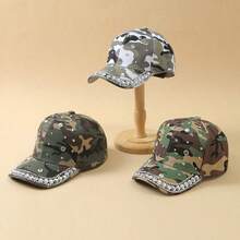 Fashionable Camouflage Diamond-Studded Baseball Cap, A Comfortable And Versatile Sun-Protective Hat For Outdoor Activities, A Gift For Friends, A Daily Wear Baseball Cap, A Truck Driver's Hat - 深棕色 - 查看 2