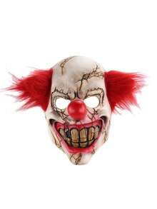 1 pieza Máscara de payaso con cara podrida y demoniaca, adecuada para carnaval, bromas, Halloween - Multicolor - Ver 3