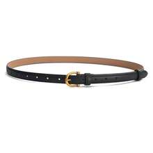 New Exquisite Retro Belt Women's Leather High-End Soft Leather Thin Belt Jeans Belt Student Korean Belt Women - 咖啡 - 查看 7