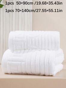 QIBHI 2条/1件(小号)100%纯棉毛巾,格子/纯色,轻薄透气,100%纯棉毛巾布,适用于浴室、酒店、健身房、旅行、送礼、沙龙、运动、户外、海滩、学校、返校季、旅行配件、家居用品、毛巾、护肤 - 白色 - 查看 13