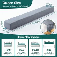 Rectangle Bed Gap Filler, Precisely Fills Mattress & Bed Frame Gaps, Prevents Phones & Small Items From Falling, High-Elastic Fit (No Shifting), Removable & Easy To Clean, Fits Various Bed Sizes, Bedroom Tidiness Essential - Grey - View 3