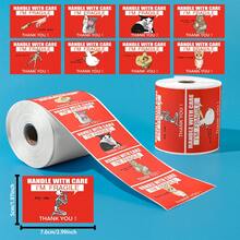 2 cuộn, mỗi cuộn 500 nhãn dán nhắc nhở, "Cẩn thận khi vận chuyển, tôi dễ vỡ", nhãn dán tự dính bằng PVC chống thấm nước dùng cho hộp đóng gói hàng dễ vỡ, đồ dùng học tập, đồ gia dụng. - A+B - Xem 3