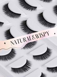 5 Pairs Eyelash Extensions Thick Curly Crossed Fishbone False Eyelashes, Natural & Soft, 3D Fluffy Effect, Eyelash Extension, DIY Home Use, Suitable For Parties, Weddings, All Occasions - Natural Lashes - View 5