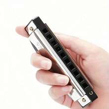 C Key 10 Hole 20 Tone Dual Harmonica Mouth Organ, Suitable For Beginners And Professionals In Blues Harmonica, Retro Style Harmonica, Equipped With A Hard Shell, Is An Ideal Gift Choice - 紅色 - 查看 4