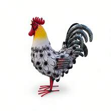 Vintage Metal Rooster Statue - Large Handcrafted & Rust-Resistant Iron Sculpture For Outdoor Garden, Patio, Lawn Decor | No Assembly Required | Perfect Farmhouse Gift & Mother's Day Idea - Style a - View 12