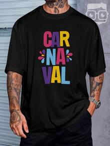 Camiseta Oversized Carnaval Bloquinho Folia Colorido Confete REF 3398 VEST NERD - Preto - Visão 1