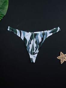 5件装男士内裤，男士柔软速干透气印花三角裤，时尚贴身丁字裤，新款简约舒适丁字裤 - 彩色 - 查看 10