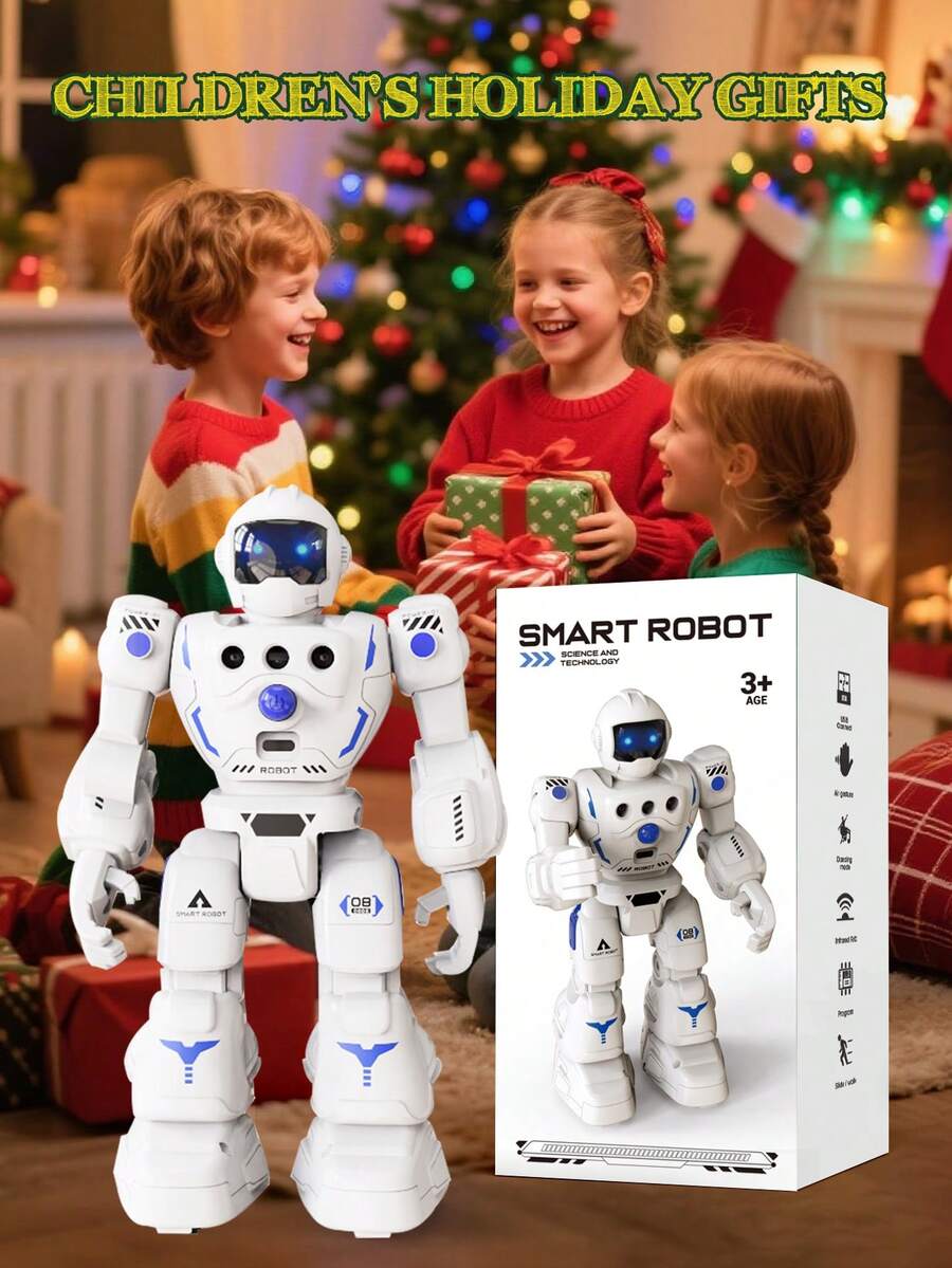 1pc Remote Control Robot Toy, Gesture Sensing Smart Robot Suitable For 3-12 Years Old Children, Can Walk, Slide, Sing And Dance, Great Christmas, Birthday, Halloween, Thanksgiving, New Year Gift - Multicolor - View 1