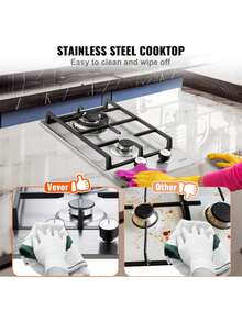 Gas Cooktop 12 Inch, Max 12250BTU 2 Burners Built-In Stainless Steel Gas Stove Top, LPG/NG Convertible Dual Fuel Natural Gas Hob With Thermocouple Protection For Outdoor, Kitchen, Camping, RV - Silver - View 6