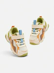 Balabala Erste Lauflern-Sneaker für Kinder, rutschfest und atmungsaktiv für Frühling/Herbst - weiß-grüner Ton - Übersicht 4