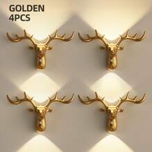 Smart LED Deer Wall Lamp With Touch Dimming & Motion Sensor, Up And Down Wall Lights Indoor With 3 Colors Dimmable, 1200mAh USB Rechargeable Night Light ,Wireless Magnetic Wall Wash Lights,Suitable For Stairs,Porch,Hallway, Bathroom, Bedrooms, Cabinets, Living Room, Bar Cabinet - 彩色 - 查看 18