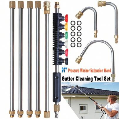 10 Pack Pressure Washer Extension Wand Power Washer Lance With 6 Nozzle Tips