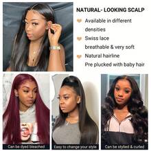 13x4 Transparent Lace Frontal Wig 13x4 Lace Front Human Hair Wigs For Black Women 16-36 Inch Body Wave Lace Front Wig Brazilian Hair Wig - Natural Black - View 7
